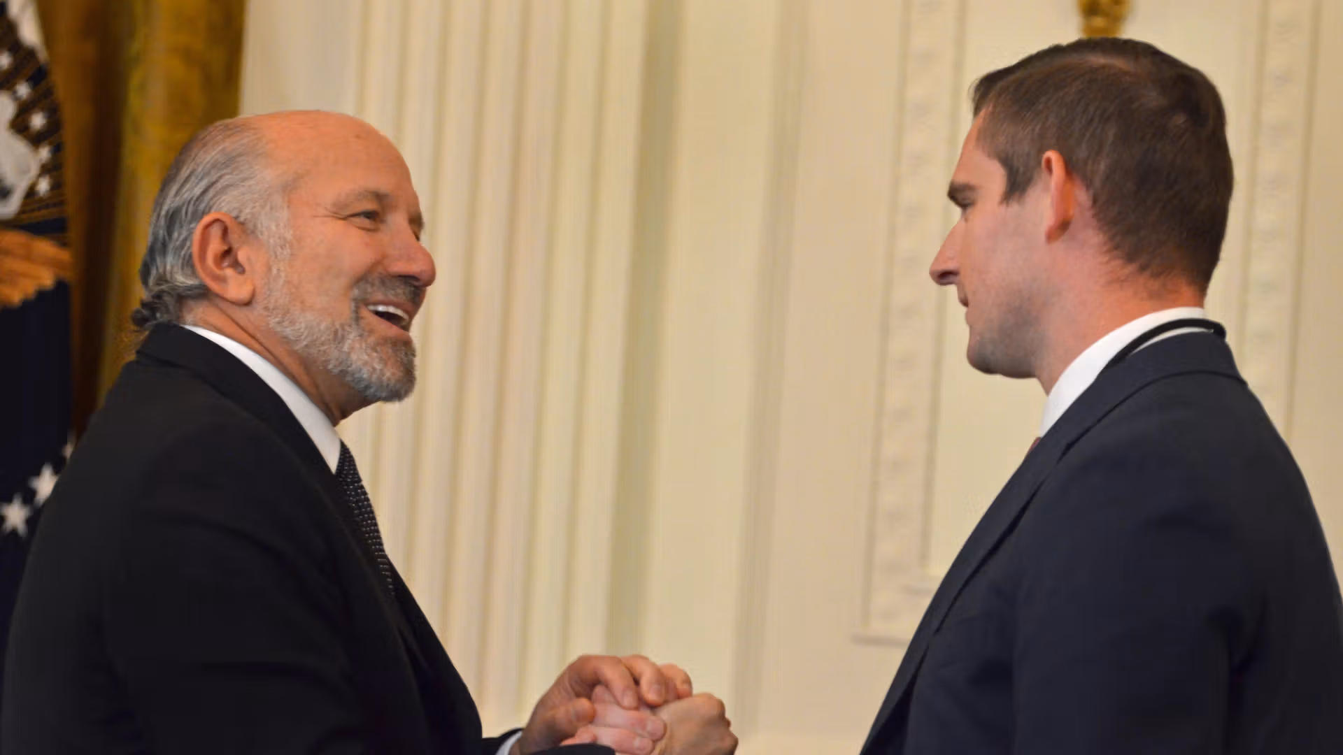 U.S. Commerce Secretary Howard Lutnick and Bo Hines, a former White House adviser who is CEO of Tether U.S. (Jesse Hamilton/CoinDesk)