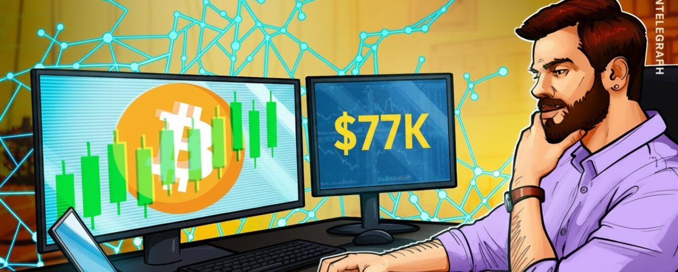 Bitcoin’s surge to $77K pressures shorts, but absent spot and long leverage caps rallies