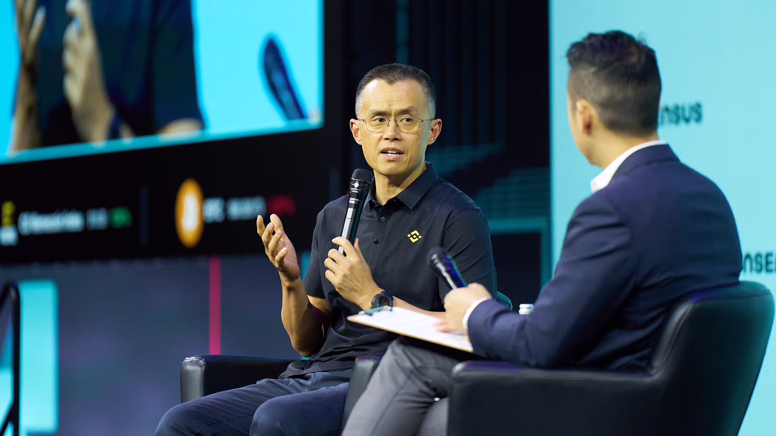 Binance founder CZ at Consensus Miami (CoinDesk)
