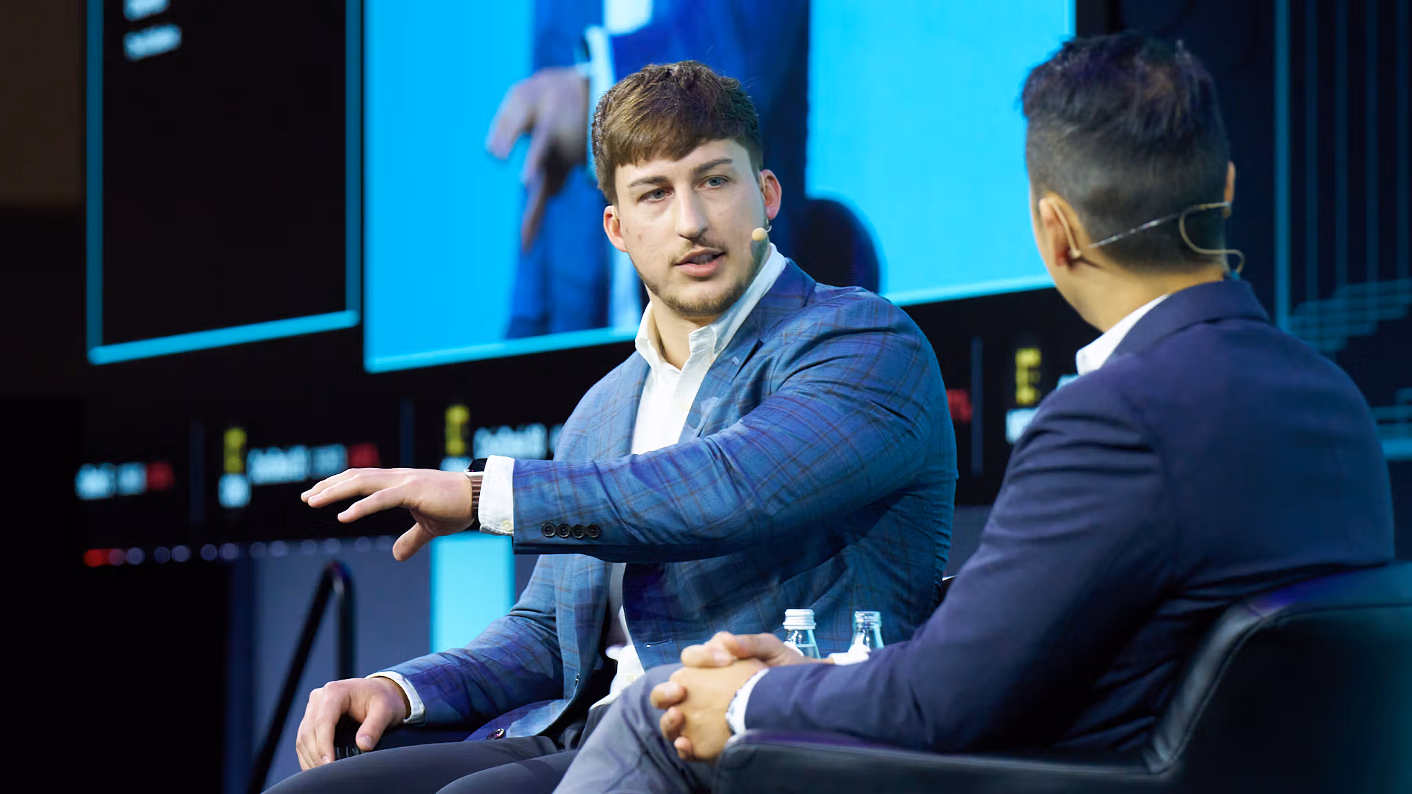 AI Collective founder Chappy Asel on stage at Consensus Miami (CoinDesk)