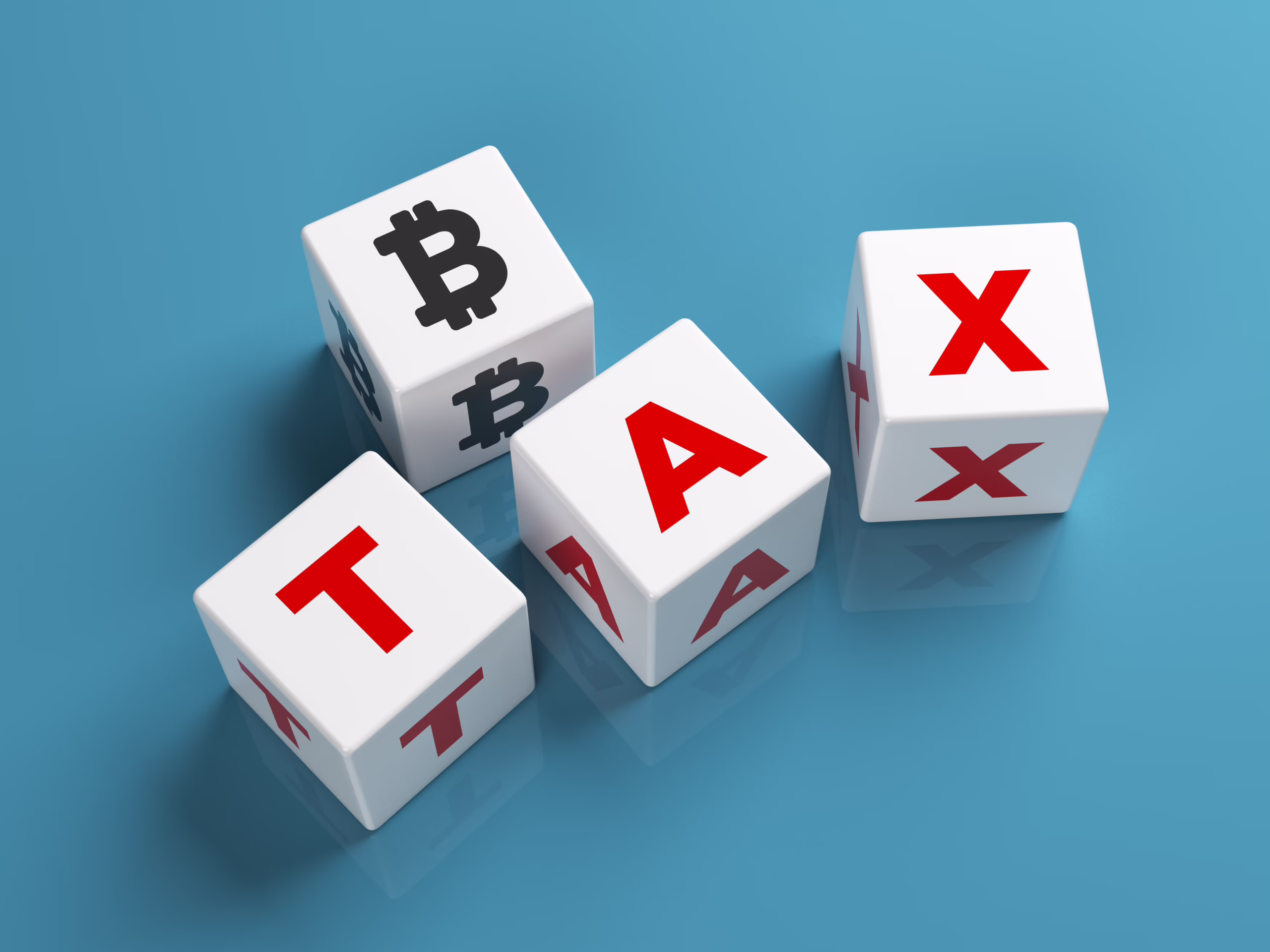 Black-colored bitcoin symbol and white-colored cubes