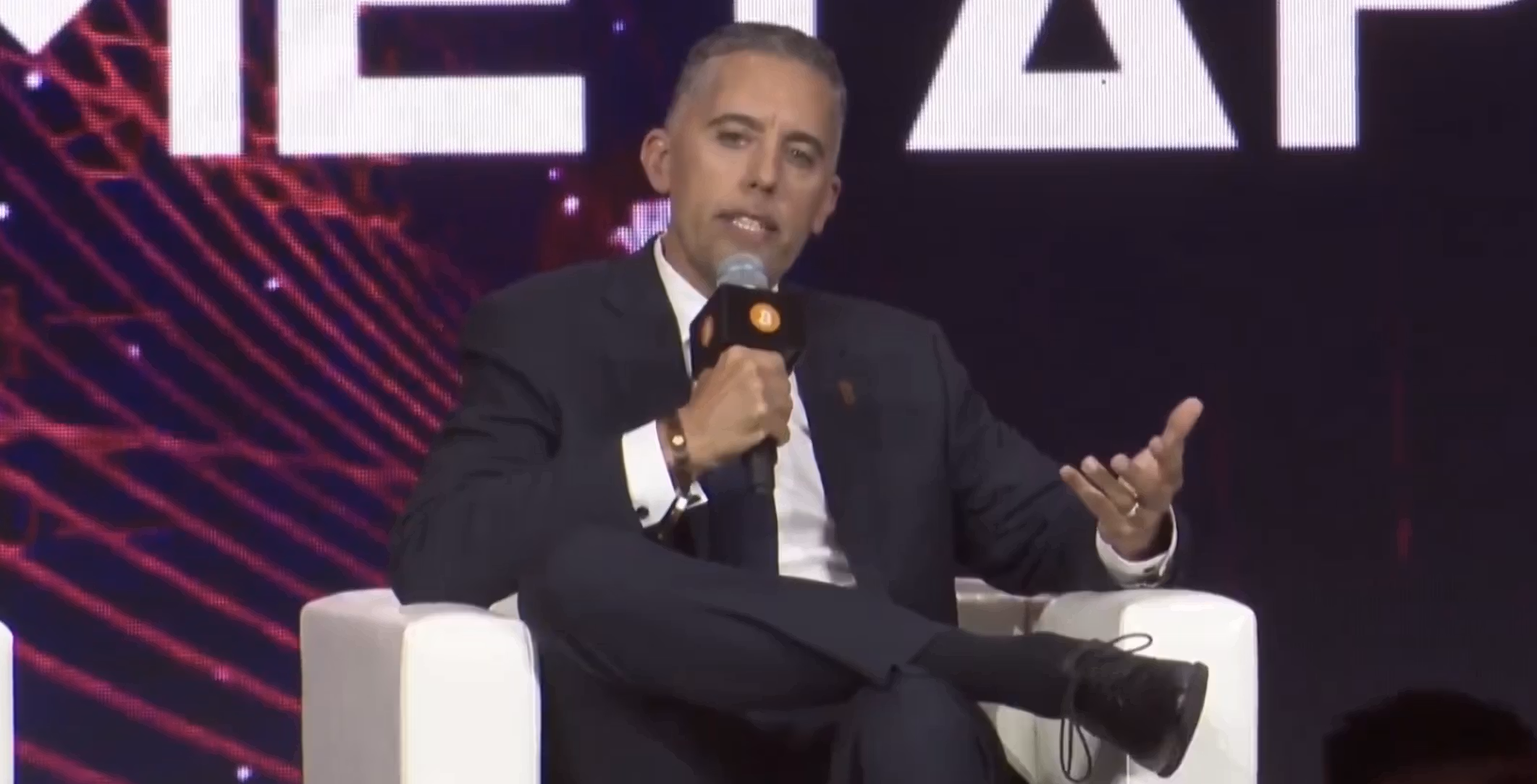 Strive CEO Matt Cole speaks at BTC Asia in Hong Kong (screenshot)