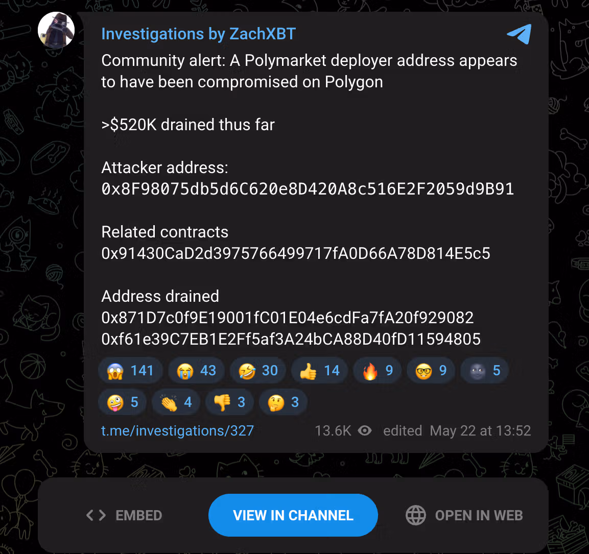 Investigations by ZachXBT