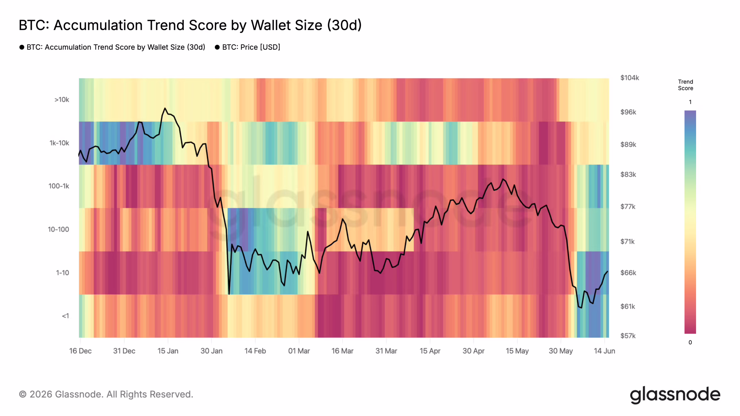 Accumulation Trend Score by Cohort (Glassnode)