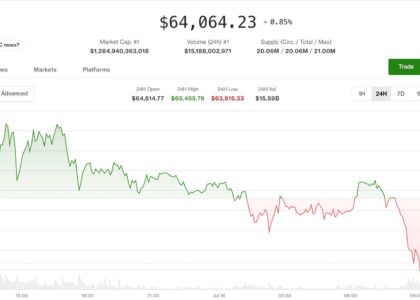 Bitcoin pulls back to $64,000 after hitting monthly high as bears take control