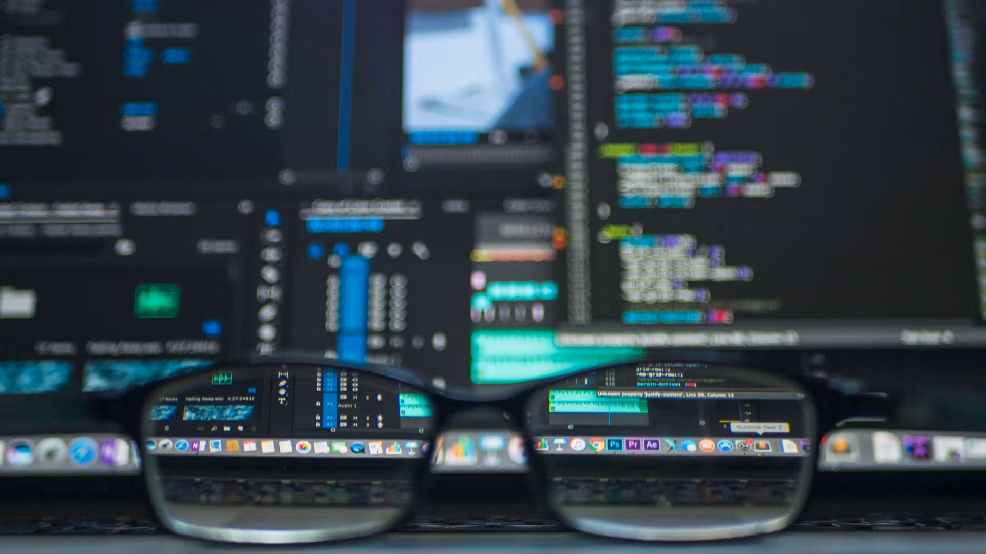 Glasses in front of monitors with code (Kevin Ku/Unsplash)